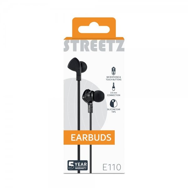 Streetz Kuulokkeet E110 Nappikuulokkeet 3.5mm Musta