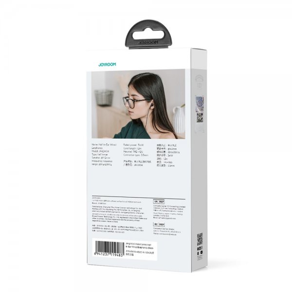Joyroom Kuulokkeet JR-EW04 Langalliset nappikuulokkeet 3.5mm Musta