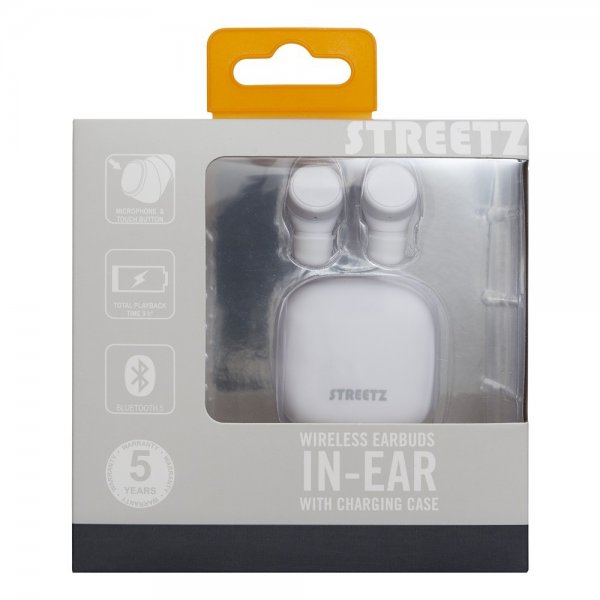 Streetz Kuulokkeet T200 Langattomat Nappikuulokkeet In-Ear Valkoinen