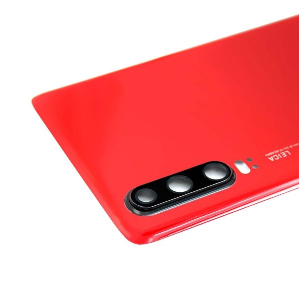 Huawei P30 Takalasi/Akkukansi - Punainen