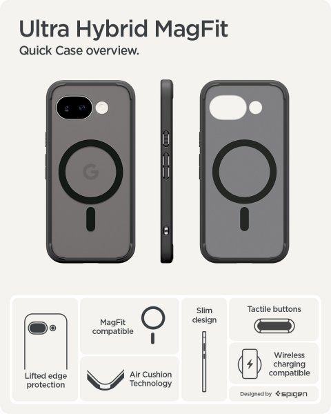 Spigen Google Pixel 10a Suojakuori Ultra Hybrid MagFit Frost Black
