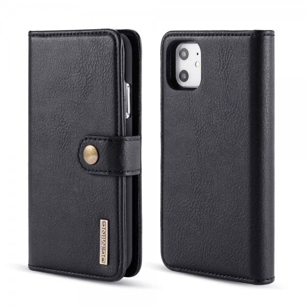 Dg.Ming iPhone 11 Lompakkokotelo Irrotettava Kuori Korttipaikat Musta