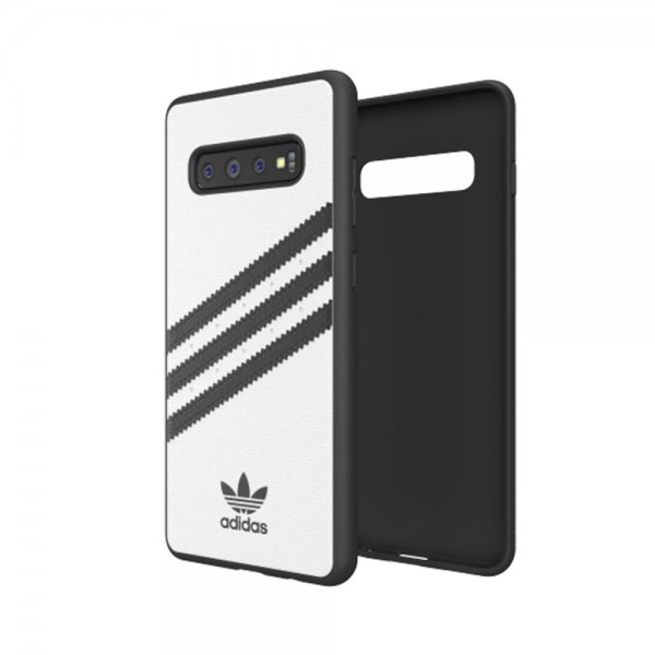 Adidas Samsung Galaxy S10 Plus -suojakuori TAI Moulded Case PU SS19, valkoinen/musta