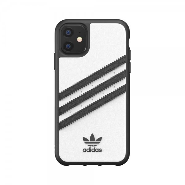 Adidas iPhone 11 -suojakuori, Moulded Case PU FW19, valkoinen/musta