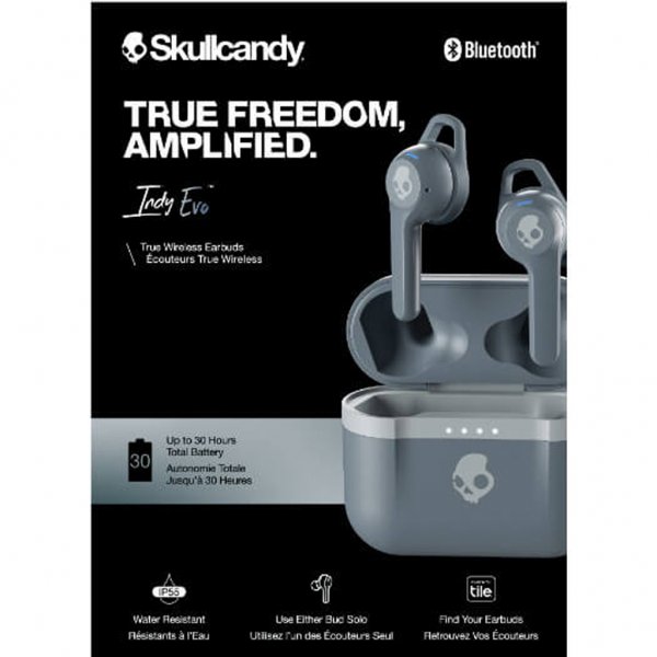Skullcandy Indy Evo -nappikuulokkeet, True Wireless, harmaa