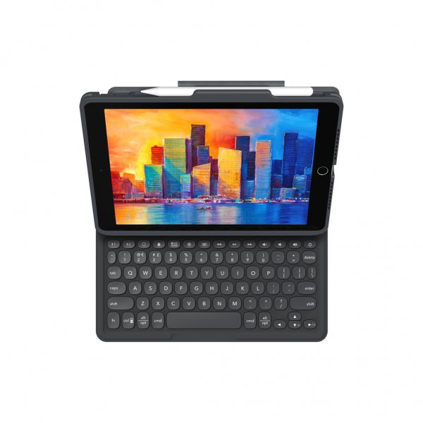 ZAGG iPad 10.2 (gen 7/8/9) Kotelo näppäimistöllä Pro Keys Musta Pohjoismainen harmaa