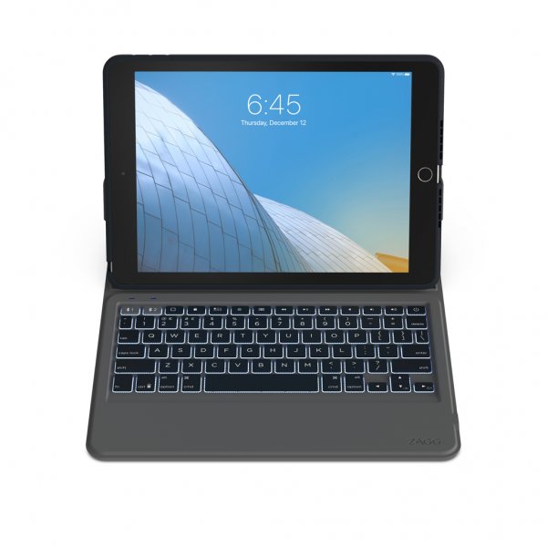 ZAGG iPad 10.2 -kotelo näppäimistöllä Rugged Messenger Keyboard Charcoal