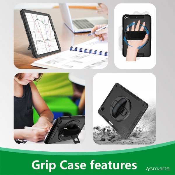4smarts iPad 10.2 (gen 7/8/9) Suojakuori Rugged Case Grip Musta