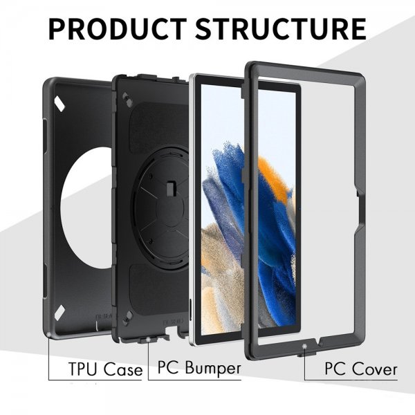 4smarts iPad 10.2 (gen 7/8/9) Suojakuori Rugged Case Grip Musta