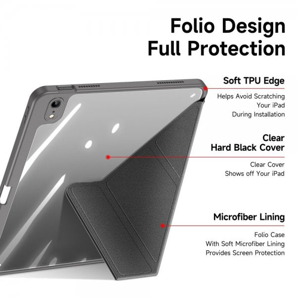 Dux Ducis iPad 10.9 (10. sukupolvi)/iPad 11 (A16) kotelo, Magi-sarja, harmaa