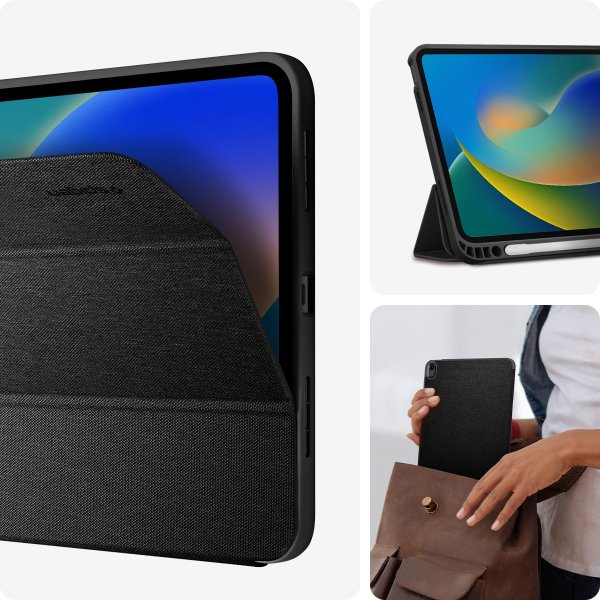 Spigen iPad 10.9 (10. sukupolvi)/iPad 11 (A16) Urban Fit -suojakotelo, musta