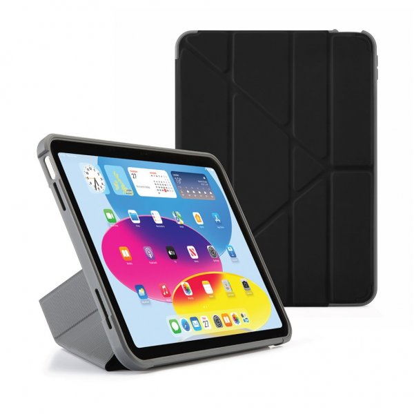 Pipetto iPad 10.9 (10. sukupolvi)/iPad 11 (A16) kotelo Origami No2 Shield Musta