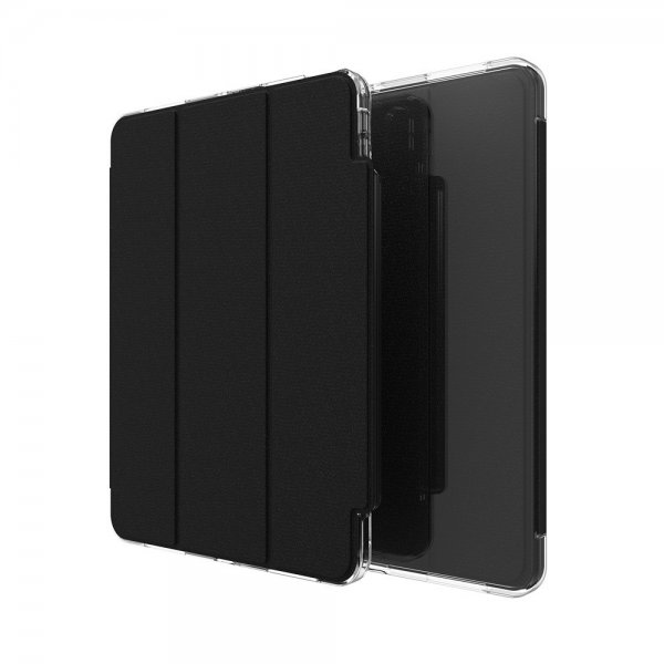 ZAGG iPad Air 11 (M2/M3/M4) Crystal Palace Folio -kotelo, musta/läpinäkyvä