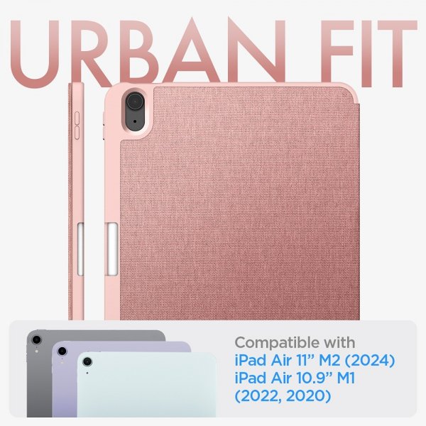 Spigen iPad Air 11 (M2/M3/M4) Urban Fit -suojakotelo, ruusukulta
