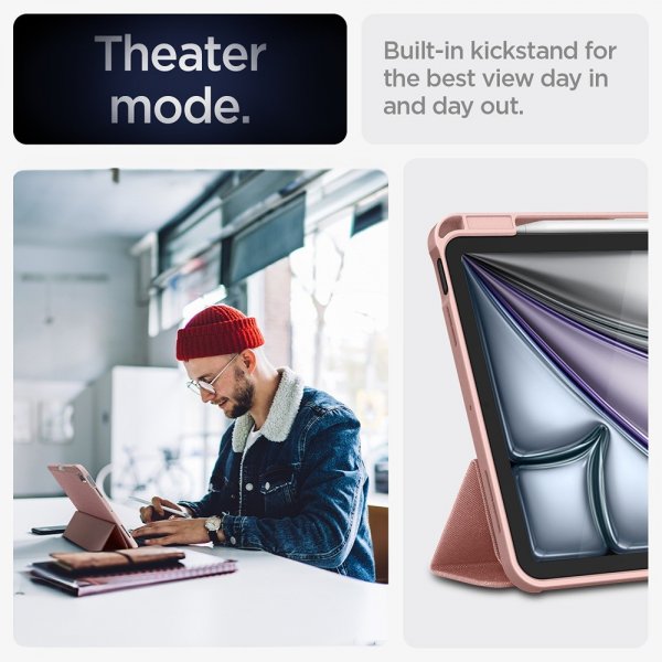 Spigen iPad Air 11 (M2/M3/M4) Urban Fit -suojakotelo, ruusukulta