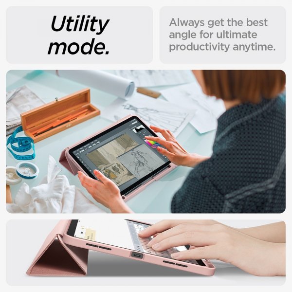 Spigen iPad Air 11 (M2/M3/M4) Urban Fit -suojakotelo, ruusukulta