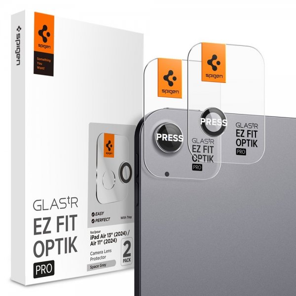 Spigen iPad Air 11 (M2/M3/M4)/iPad Air 13 (M2/M3/M4) Kamerans suojaus GLAS.tR EZ Fit Optik Pro Space Grey
