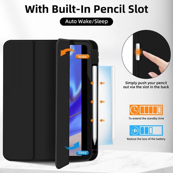 4smarts iPad Air 11 (M2/M3/M4)/iPad Pro 11 (2./3./4. sukupolvi) -kotelo Folio Case Basic, musta