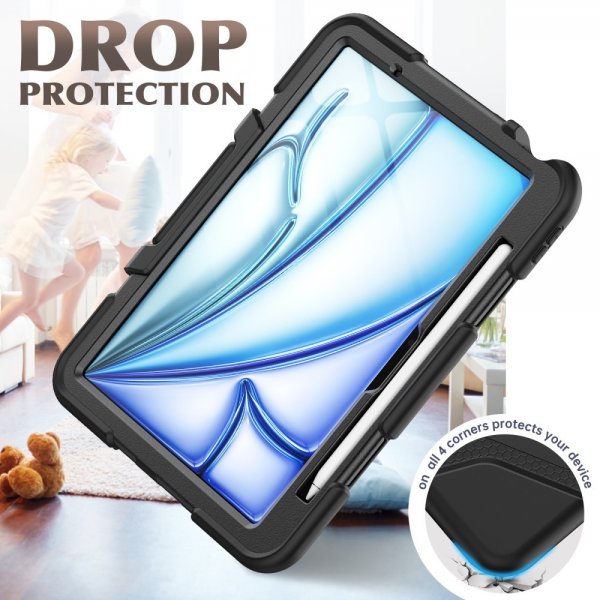 iPad Air 11 (M2/M3/M4) Suojakuori Heavy Duty Armor Musta