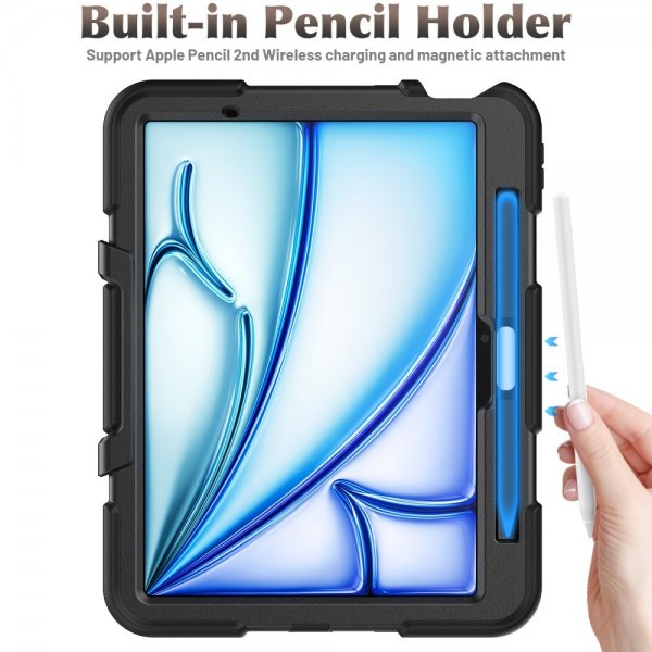 iPad Air 11 (M2/M3/M4) Suojakuori Heavy Duty Armor Musta