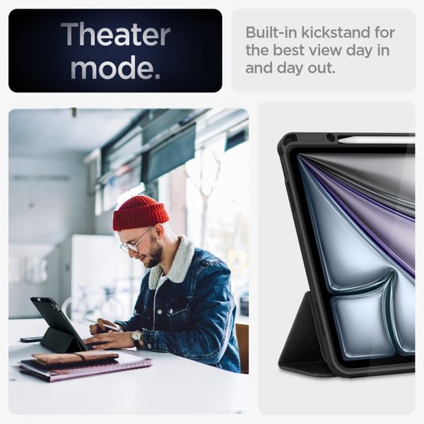 Spigen iPad Air 13 (M2/M3/M4) Suojakuori Urban Fit, musta