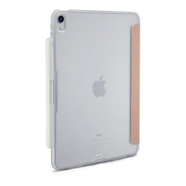 Pipetto iPad Air 13 (M2/M3/M4) -kotelo Origami No3 Pencil Case, metallinhohto pinkki