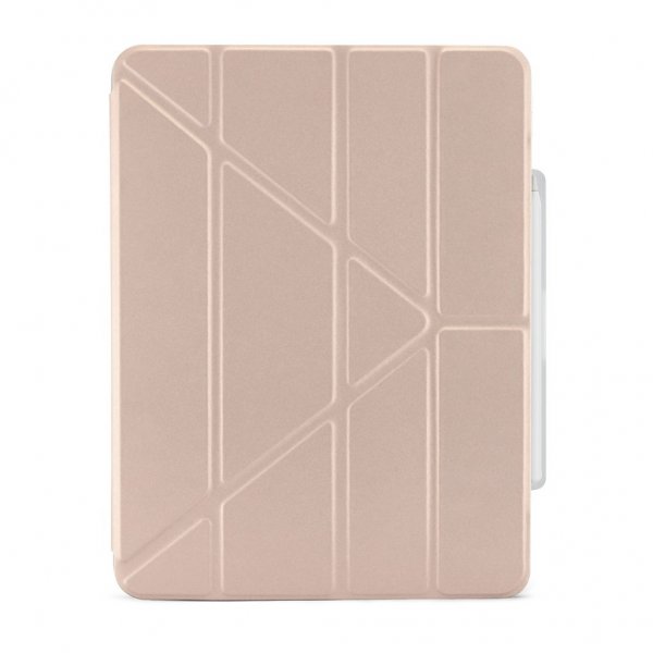 Pipetto iPad Air 13 (M2/M3/M4) -kotelo Origami No3 Pencil Case, metallinhohto pinkki