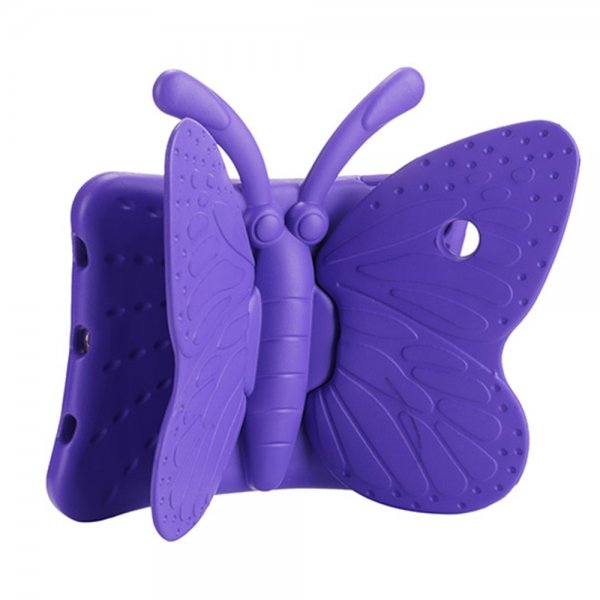 iPad 9.7 (gen 5/6)/iPad Air 1/2 Perhoskuori lapsille, violetti