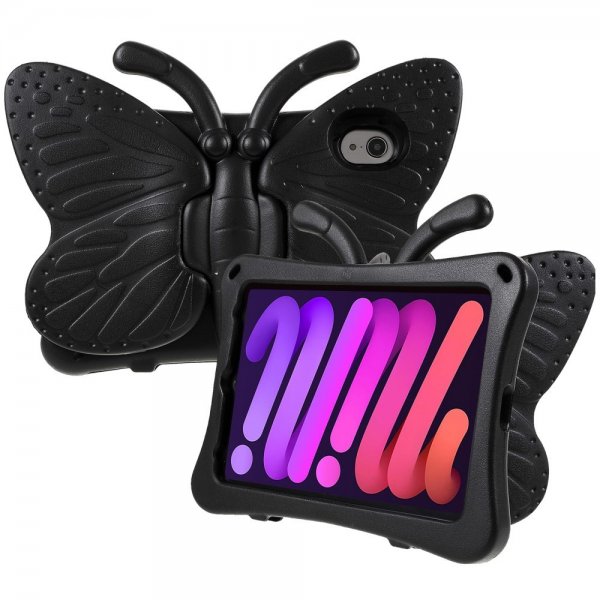 iPad mini (6. sukupolvi)/iPad mini (A17 Pro) Lasten suojakotelo Perhonen Musta