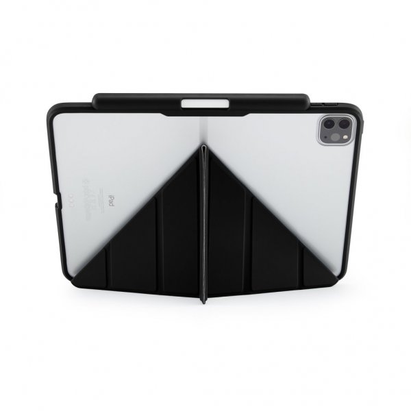 Pipetto iPad Pro 11 (2./3./4. sukupolvi) Origami No3 Pencil Case -suojakotelo, musta