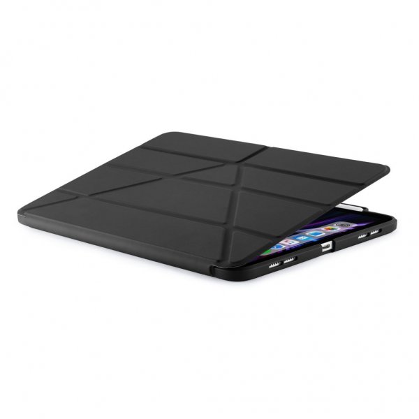 Pipetto iPad Pro 11 (2./3./4. sukupolvi) Origami No3 Pencil Case -suojakotelo, musta