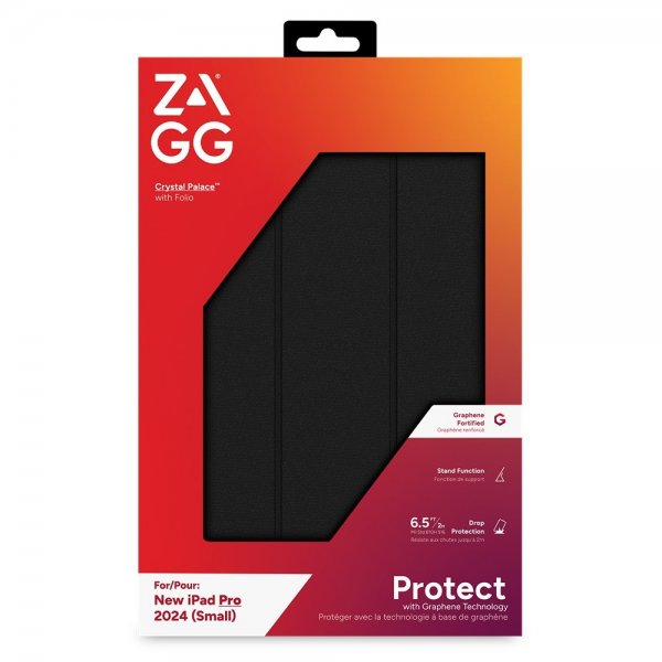 ZAGG iPad Pro 11 (M4/M5) Kotelo Crystal Palace Folio Musta Läpinäkyvä