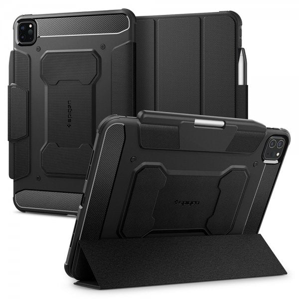 Spigen iPad Pro 11 (M4/M5) Suojakotelo Rugged Armor Pro Musta