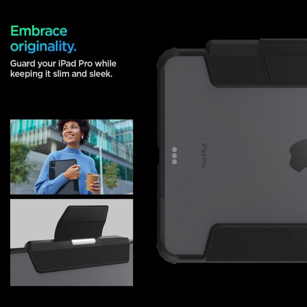 Spigen iPad Pro 11 (M4/M5) Ultra Hybrid Pro -suojakuori, musta