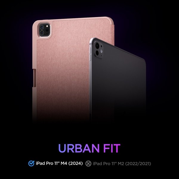 Spigen iPad Pro 11 (M4/M5) Urban Fit -suojakotelo, ruusukulta