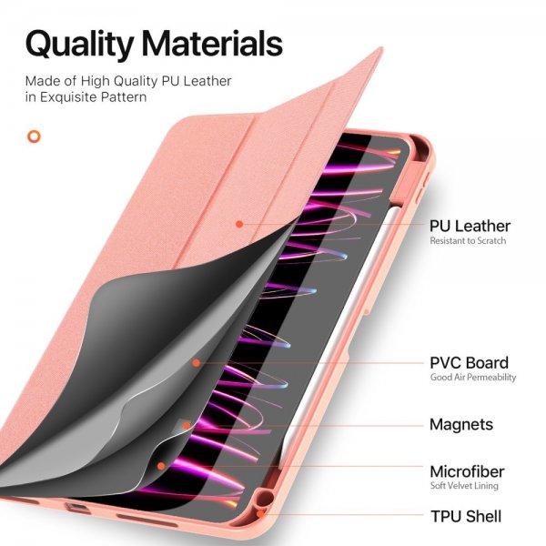 Dux Ducis iPad Pro 11 (M4/M5) Suojakotelo DOMO Series Vaaleanpunainen