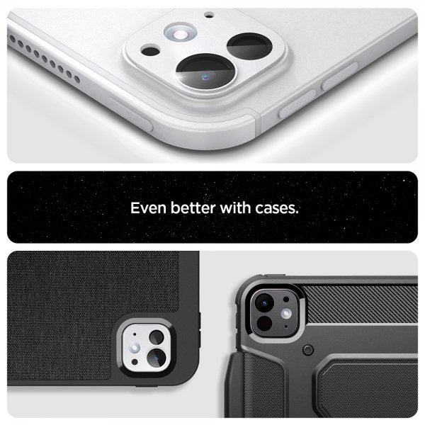 Spigen iPad Pro 11 (M4/M5)/iPad Pro 13 (M4/M5) Kameran suojalasi Glas.tR EZ Fit Optik Metal Silver