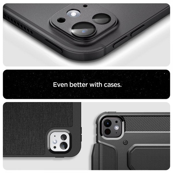 Spigen iPad Pro 11 (M4/M5)/iPad Pro 13 (M4/M5) Kameran suojalasi.tR EZ Fit Optik Metal Space Black