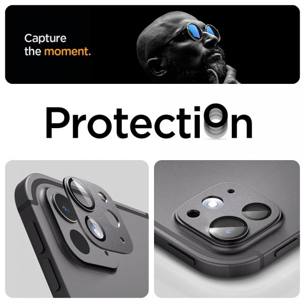 Spigen iPad Pro 11 (M4/M5)/iPad Pro 13 (M4/M5) Kameran suojalasi.tR EZ Fit Optik Metal Space Black