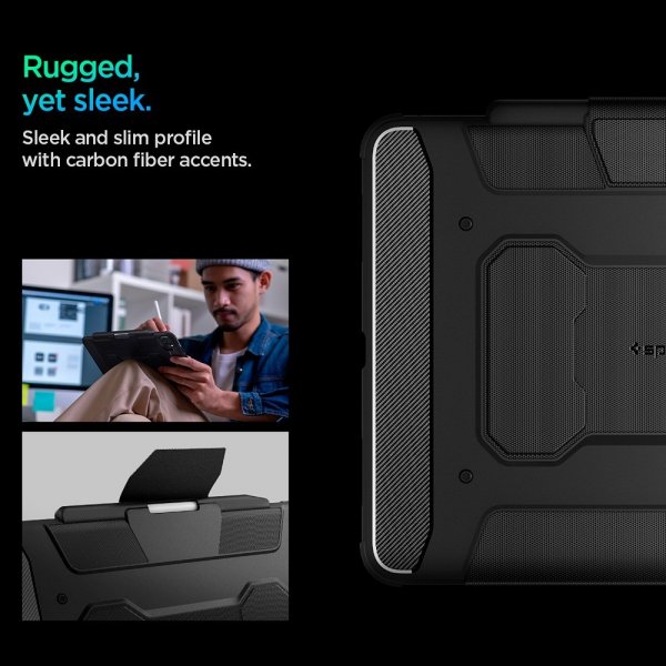 Spigen iPad Pro 13 (M4/M5) Suojakotelo Rugged Armor Pro Musta