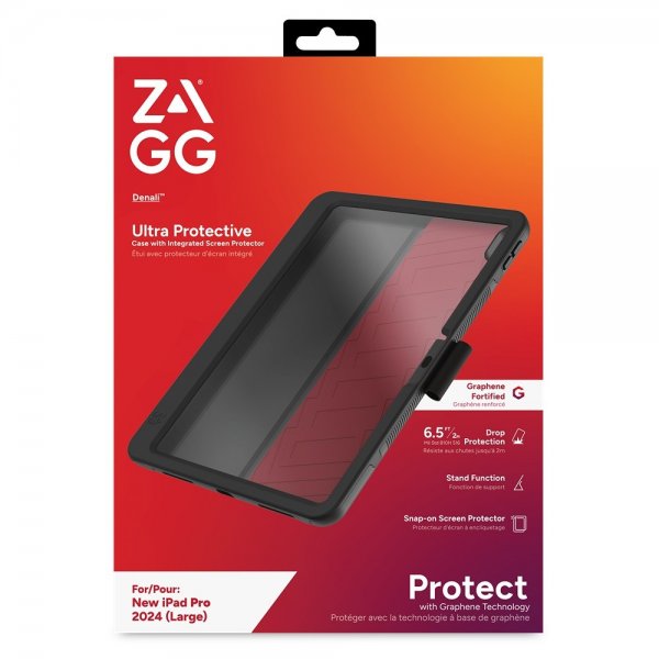 ZAGG iPad Pro 13 (M4/M5) Kuori näytönsuojalla Denali, musta