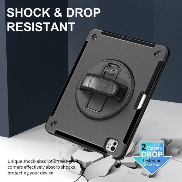 4smarts iPad Pro 13 (M4/M5) Suojakuori Rugged Case Grip Musta