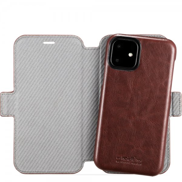 holdit iPhone 11 -kotelo Berlin, irrotettava kuori, tummanruskea