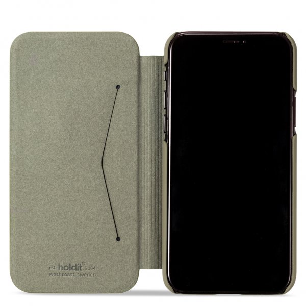 holdit iPhone 11 -kotelo SlimFlip Wallet Khaki Green