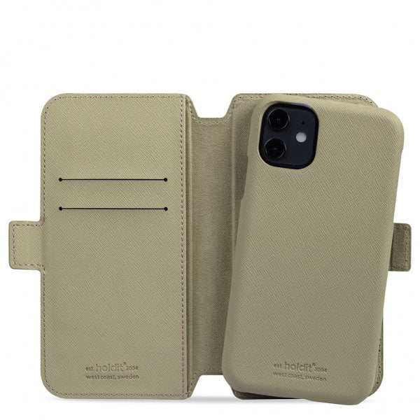 holdit iPhone 11 -lompakkokotelo, magneettinen, Khaki Green
