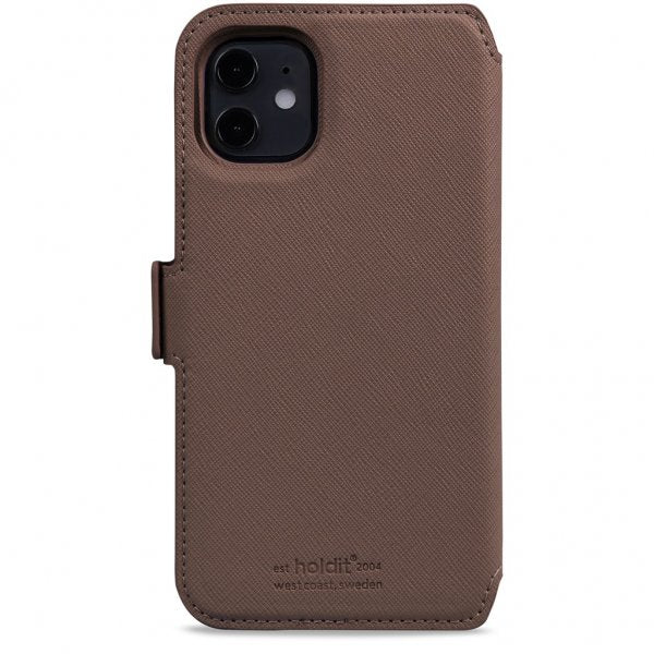 holdit iPhone 11 Kotelo Lompakkokotelo Magnet Stockholm Tummanruskea