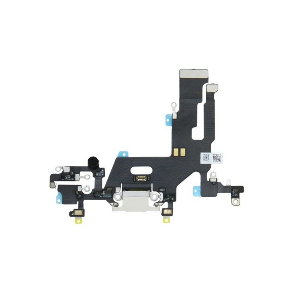 iPhone 11 - latausliittimen joustokaapeli - valkoinen