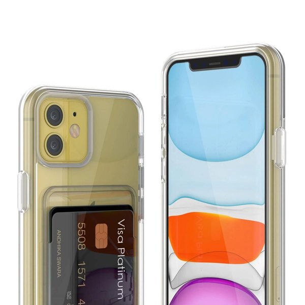 Rvelon iPhone 11 Kuoret Korttipidike Läpinäkyvä