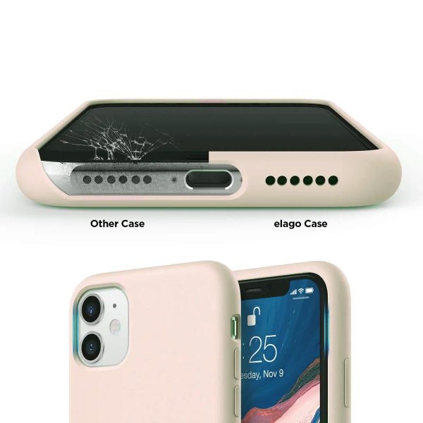 Rvelon iPhone 11 -suojakuori, silikonia, beige