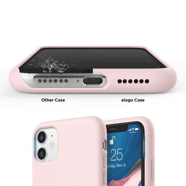 Rvelon iPhone 11 Silikonisuojakuori Hiekanvaaleanpunainen